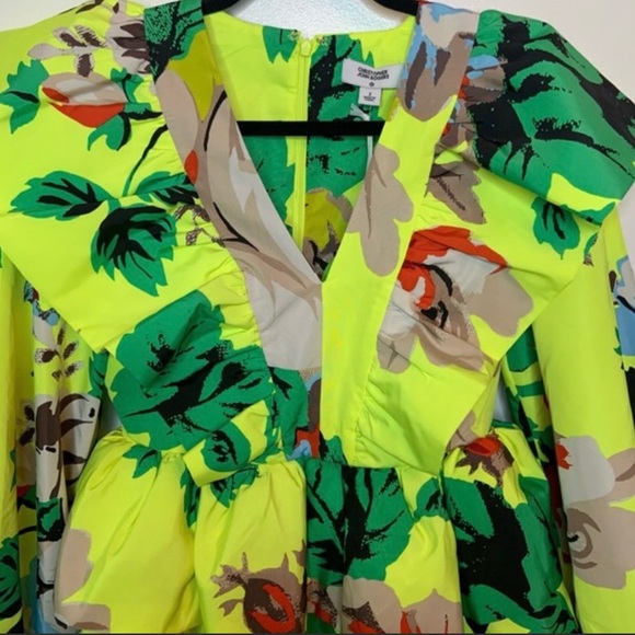 Christopher John Rodgers floral sleeve ruffle dress - Picture 6 of 9